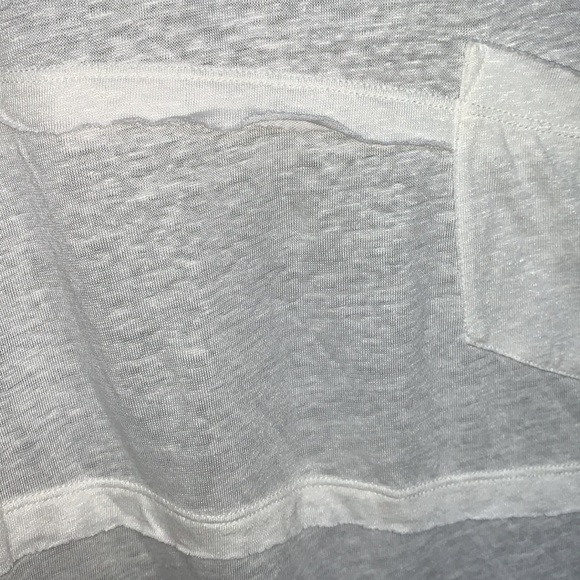 MARC JACOBS WHITE TEESHIRT MARC BY MARC JACOBS (SZ M/L) LINEN POCKET TEE - Picture 6 of 7